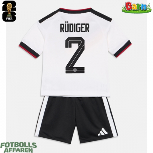 Tyskland Antonio Rudiger #2 Hemmaställ Barn VM 2026 Kortärmad (+ Korta byxor)